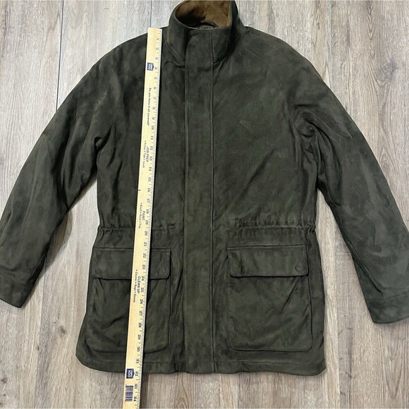 Claiborne Outerwear Field Jacket Barn Coat Quilted Soft Microfiber Green Mens‎ M - Picture 4 of 10